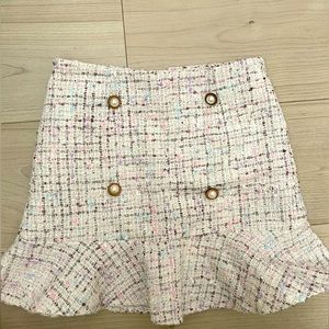 Tweed Multicolored Mini Skirt size Small
